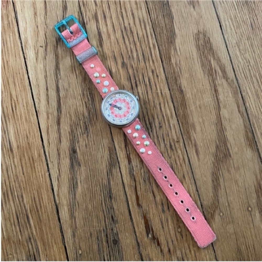 Y2k Swatch Watch Pink Flik Flak